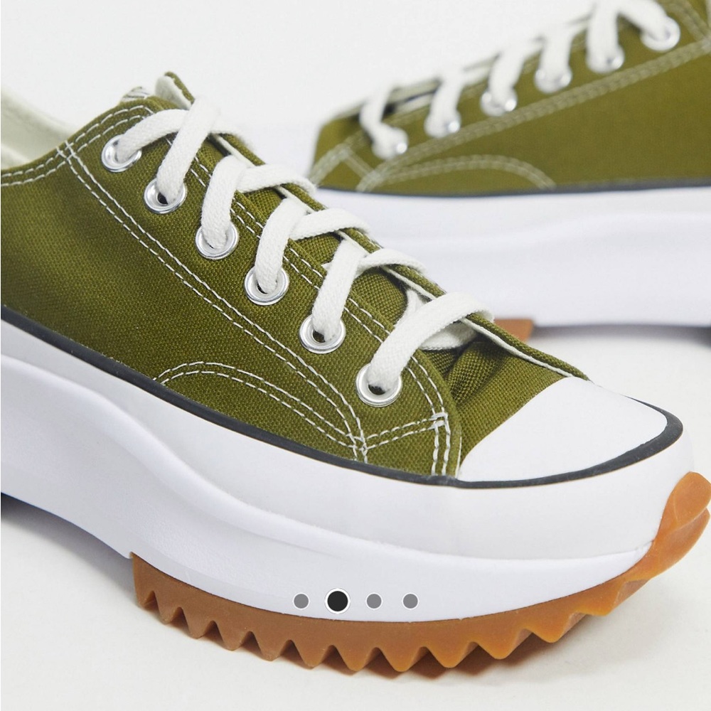 Converse Run Star Hike Low Dark Moss Unisex Platform Sneakers 168818C NWT
